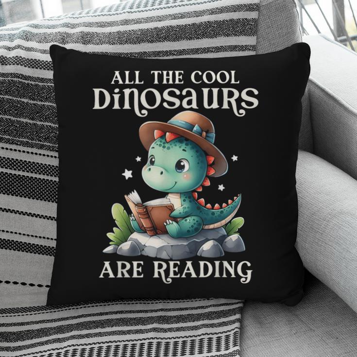 All The Cool Dinosaurs Are Reading Book Reader T-Rex Kawaii Pillowcase