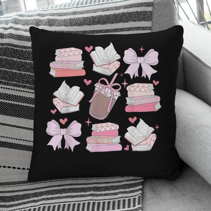 Coquette Bow Book Coffee Valentines Bookish Library Teacher Pillowcase