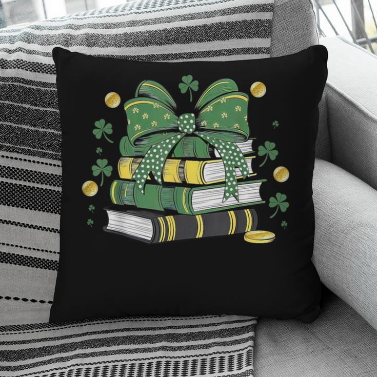 Coquette Bow Books St Patrick's Shamrock Bookworm Librarian Pillowcase