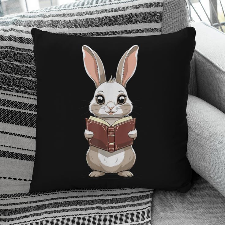 Cute Bookworm Bunny Reading For Kids And Teachers Pillowcase