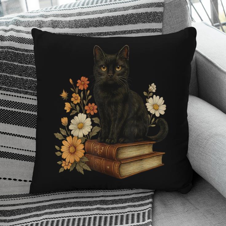Cute Cat Book Flowers Pillowcase