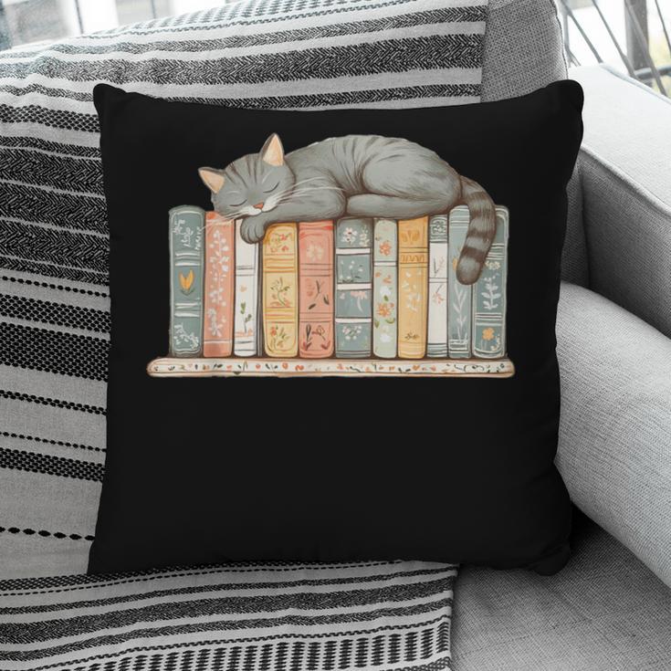 Cute Cat Sleeping On Books Pillowcase