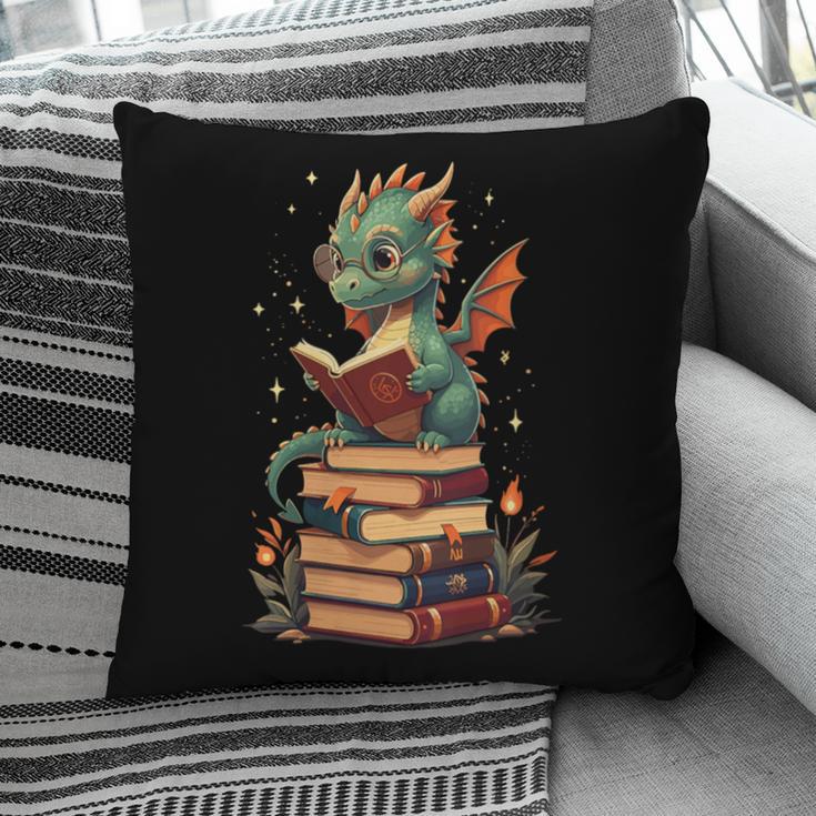 Cute Dragon Reading Book Bookworm Dragons And Books Pillowcase