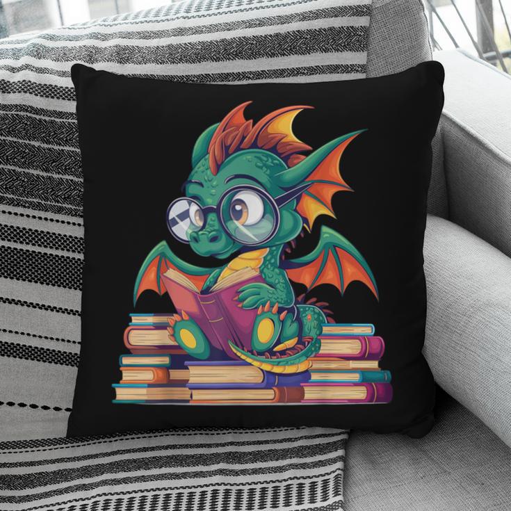 Cute Dragon Reading a Book Bookworm For Men Women Kid Pillowcase