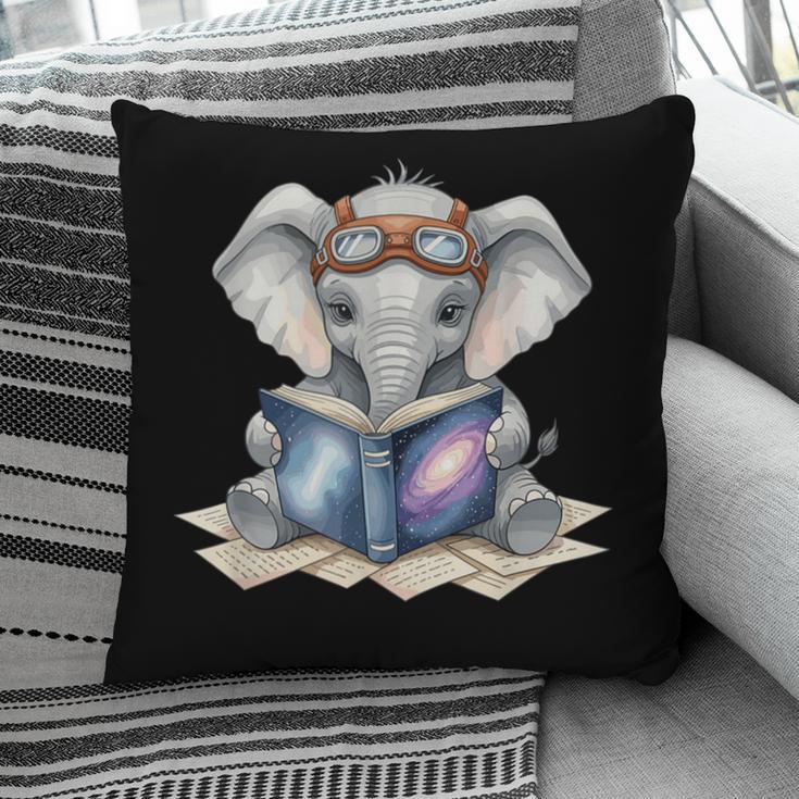 Cute Elephant Reading Universe Book Pillowcase