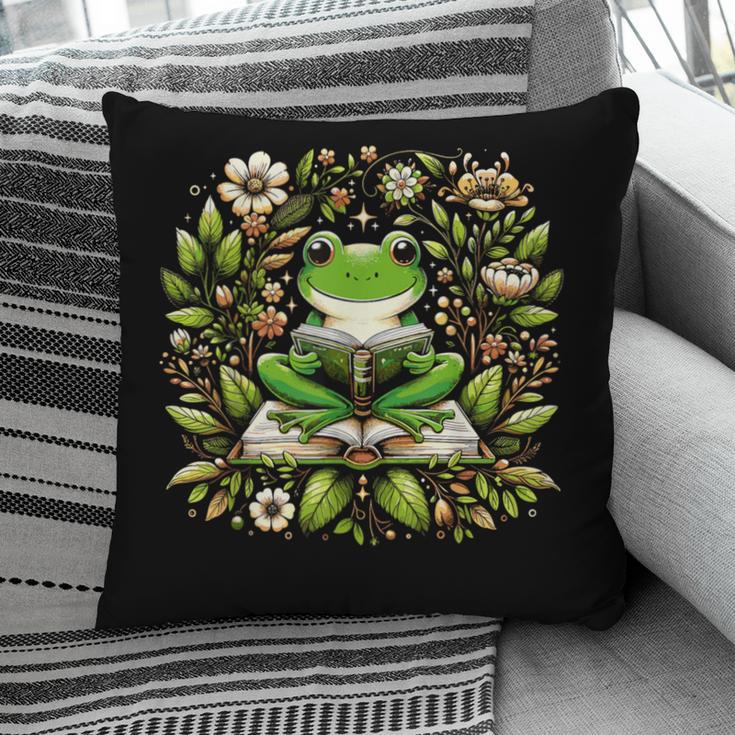 Cute Floral Frog Book Reading Pillowcase