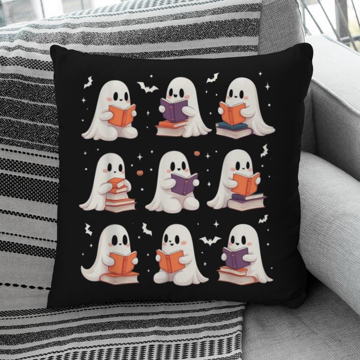 Cute Ghost Reading Book Lovers Halloween Ghost Pillowcase