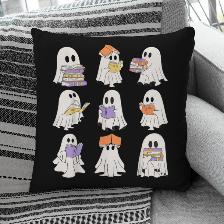 Cute Ghost Reading Books Teacher Halloween Reading Men Women Kids Pillowcase