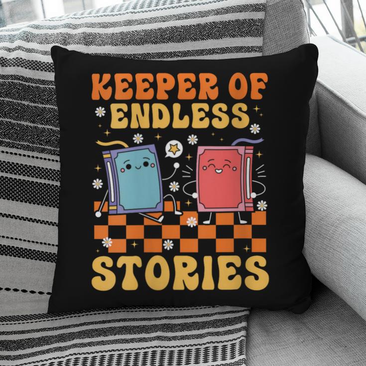 Cute Librarian Library Book Lover Keeper Of Endless Stories Pillowcase