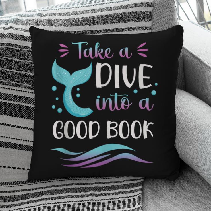 Cute Mermaid Librarian Teacher Dive Into A Good Book Reading Pillowcase