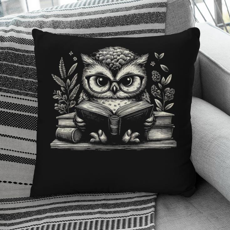 Cute Owl Reading Book Graphic Art Pillowcase
