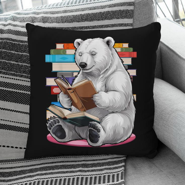 Cute Polar Bear Is Reading a Book Reading Polar Bear Pillowcase