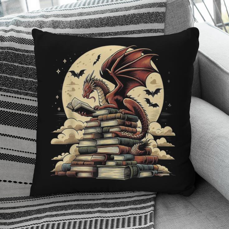 Dragon Reading a Book Dragons And Books Lover Bookworm Pillowcase