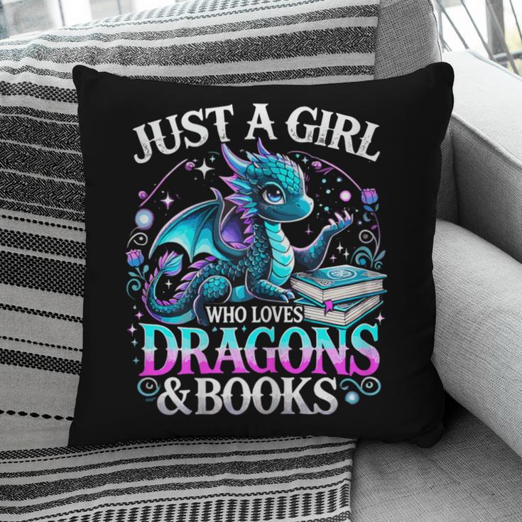 Dragon Reading Just A Girl Who Loves Dragons And Books Pillowcase
