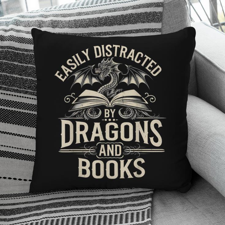 Easily Distracted By Books & Dragons Bookworm Reading Pillowcase Easily Distracted By Books & Dragons Bookworm Reading Pillowcase