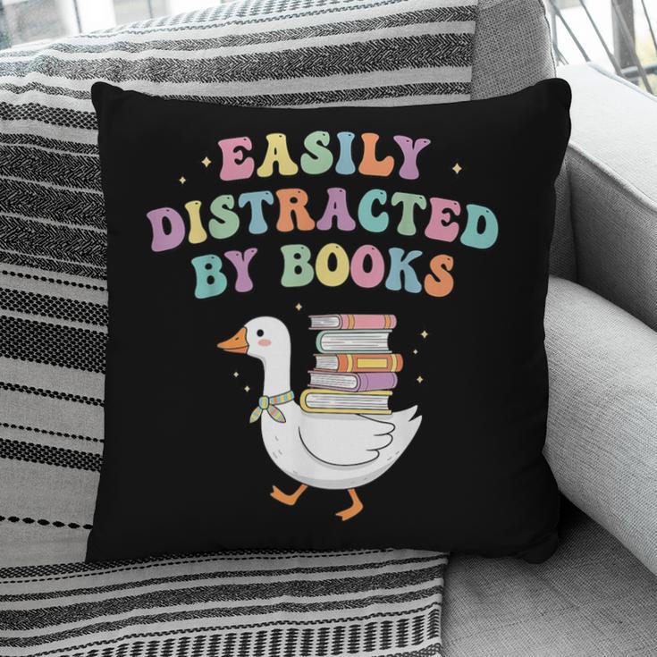 Easily Distracted By Books Silly-Goose Bookish Library Read Pillowcase