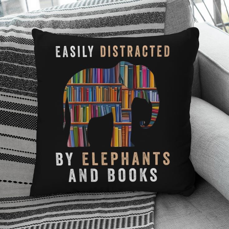 Easily Distracted By Elephants And Books Elephant Pillowcase