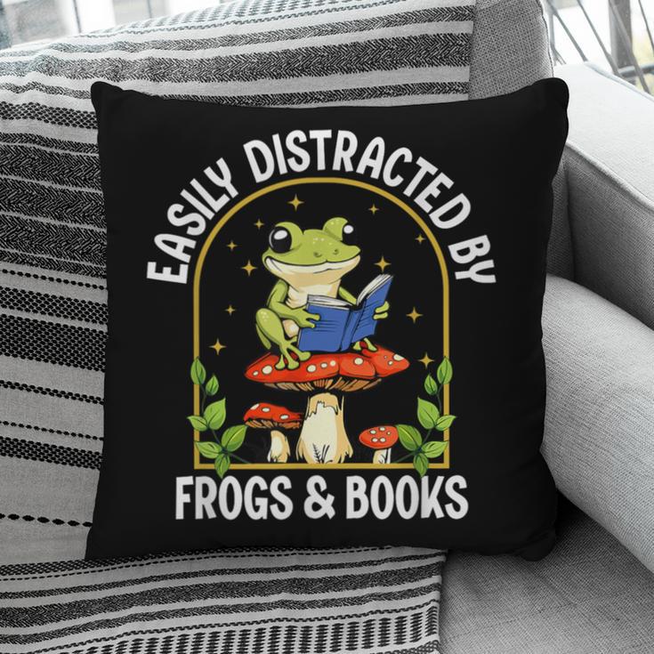 Easily Distracted By Frogs And Books Pillowcase