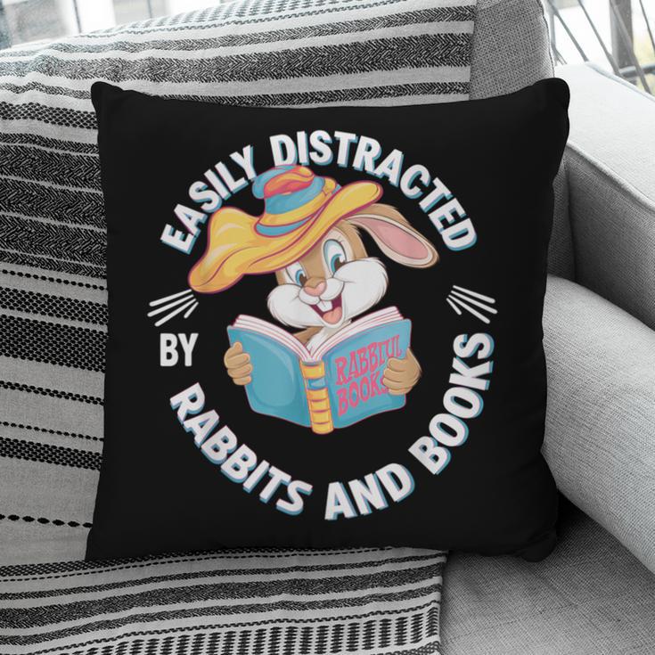 Easily Distracted By Rabbits And Books Reading Pillowcase Easily Distracted By Rabbits And Books Reading Pillowcase