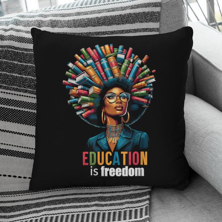 Education Is Freedom History Month Teacher Books Afro For Men Women Pillowcase