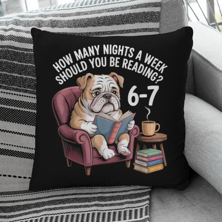 English Bulldog Dog Reading Book 67 Six Seven Meme Pillowcase