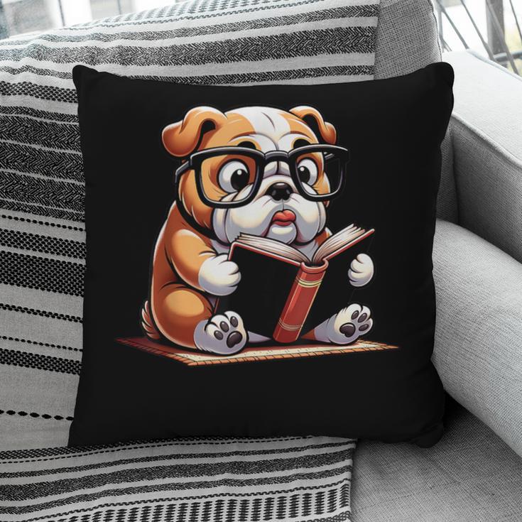 English Bulldog Reading a Book Dog For Men Women Girls Kids Pillowcase