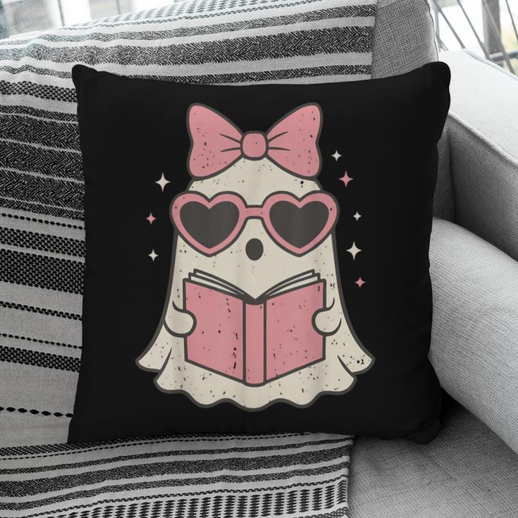 Ghost Reading Book Halloween Cat Lover Pillowcase