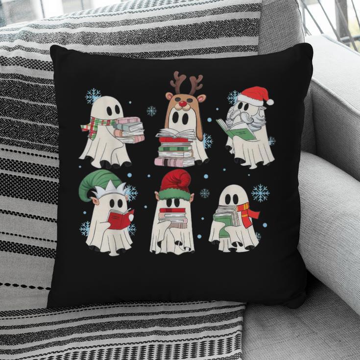 Ghost Santa Elf Squad Read Books Bookish Librarian Christmas Pillowcase