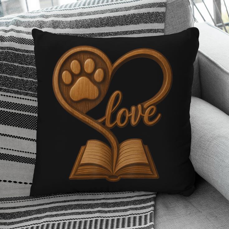 Girl Who Loves Dogs & Books Heart Dog Lover Reader Reeding Pillowcase