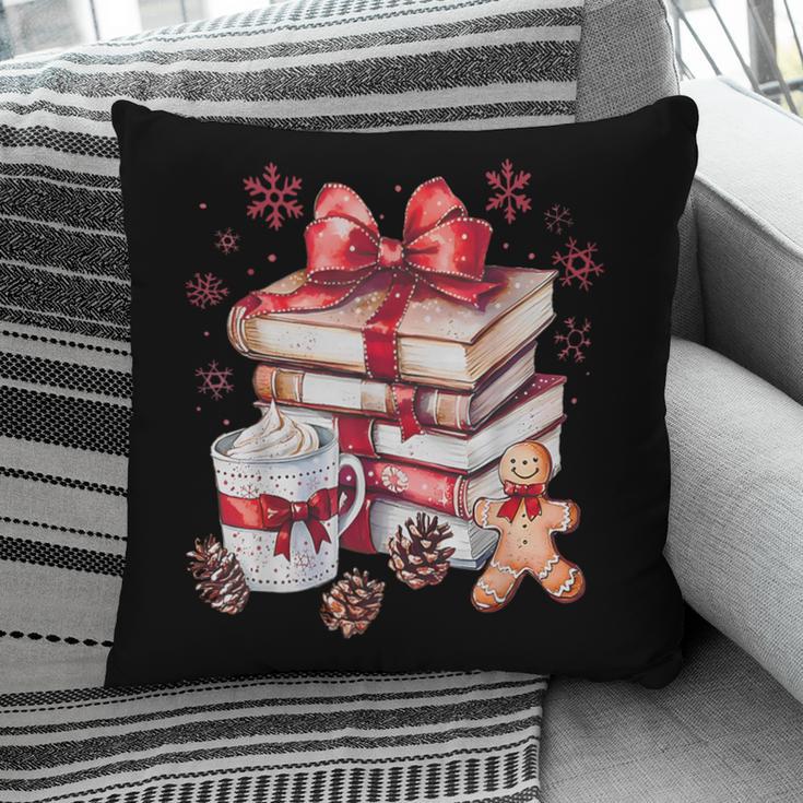 Girly Coquette Gingerbread Books And Hot Cocoa Cozy Season Pillowcase