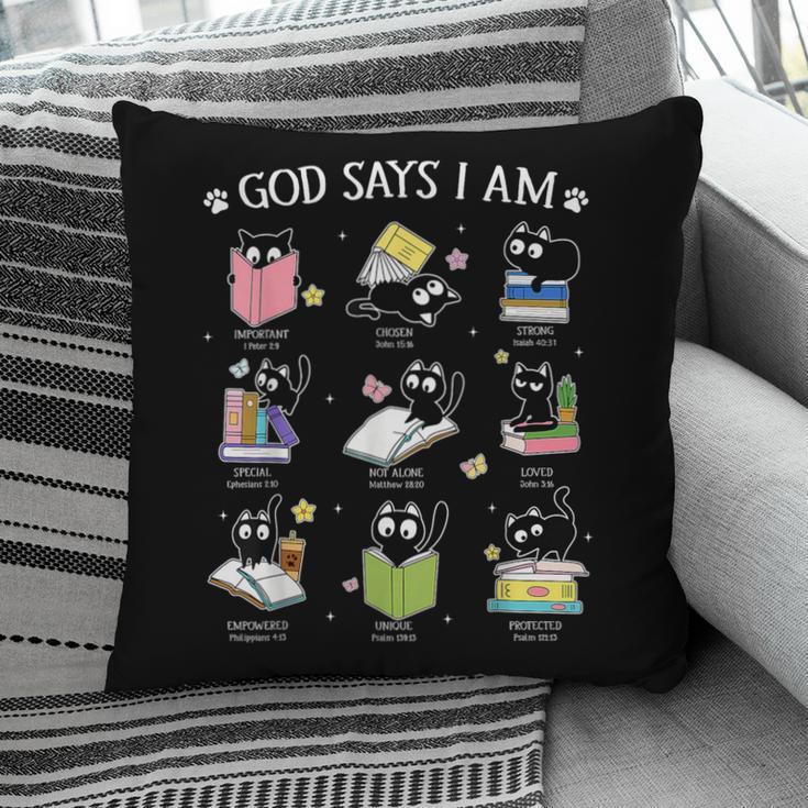 God Says I Am Cat Book Lover Christian Cute Jesus Girls Kids Pillowcase