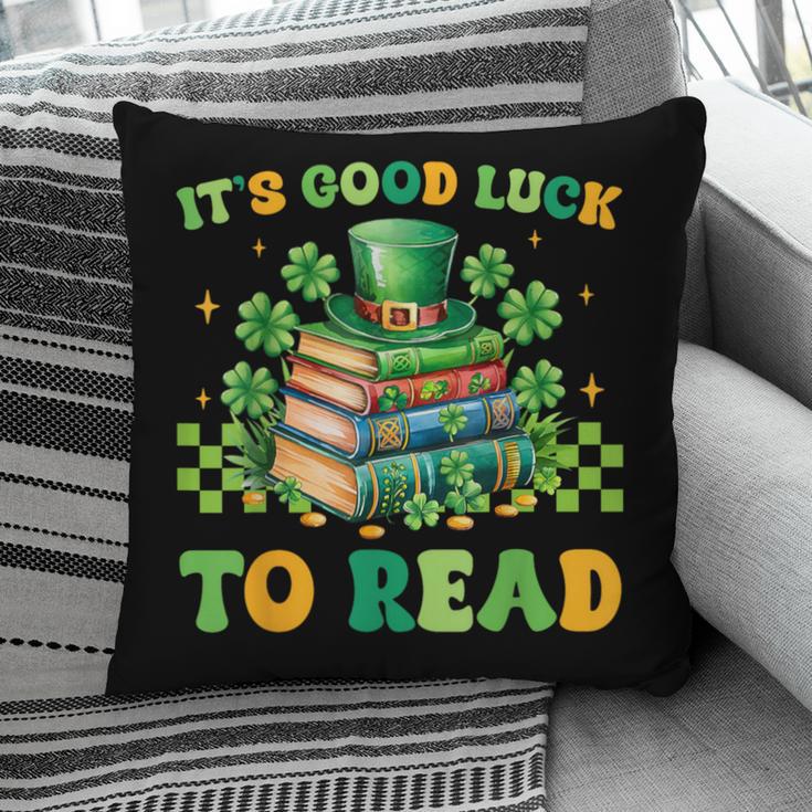 Goods Luck Read Librarian Book Patrick Days Shamrock Clover Pillowcase