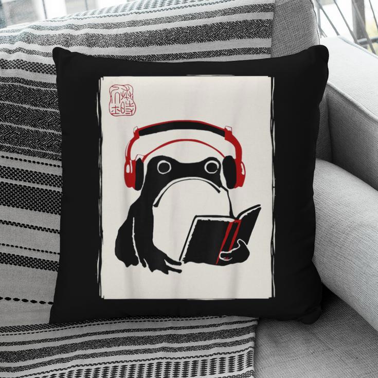 Grumpy Frog Books Music Kawaii Ink Japanese Pillowcase