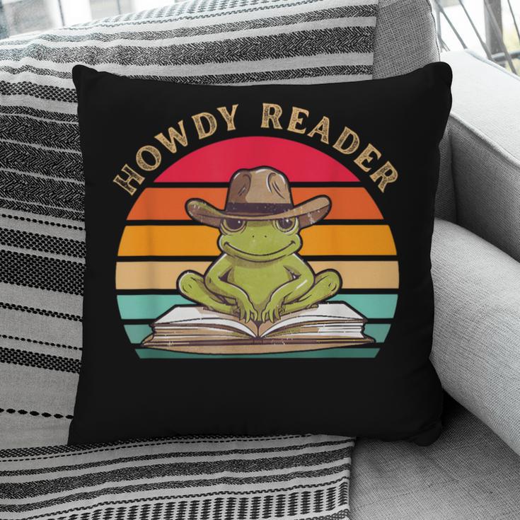 Howdy Reader Frog Reading Book Vintage Pillowcase