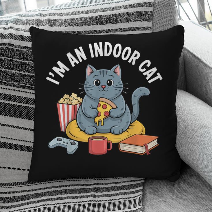 I'm An Indoor Cat Introvert Pizza Popcorn Book Gamer Cat Pillowcase