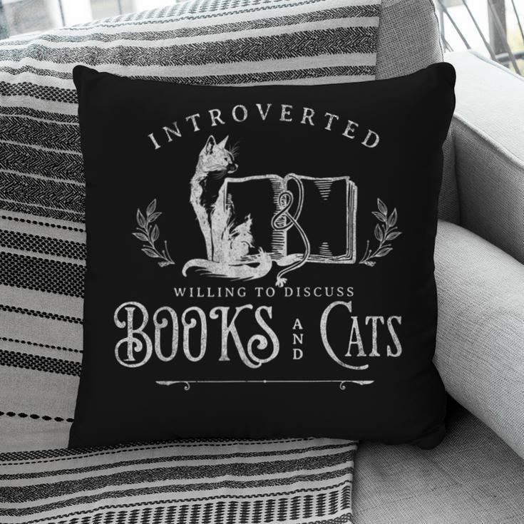 Introverted Willing To Discuss Cats And Books Pillowcase