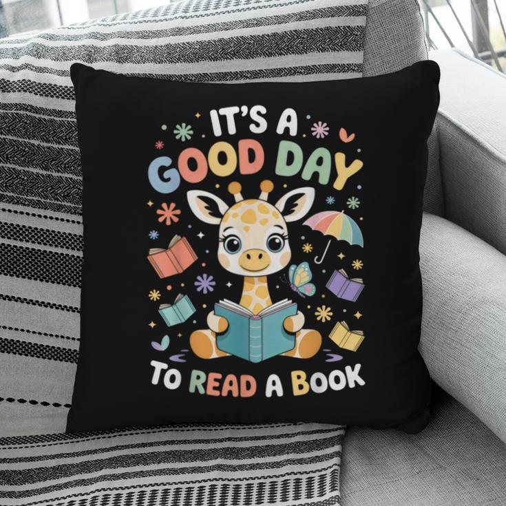 It's a Good Day To Read a Book Cute Giraffe Pillowcase