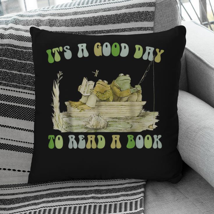 It's A Good Day To Read A Book Shirt Frog Reading Book Pillowcase