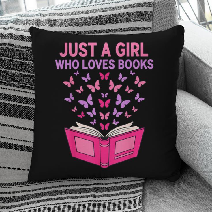Just A Girl Who Loves Books Butterflies Reading Pillowcase