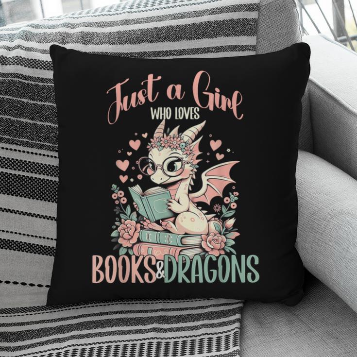 Just a Girl Who Loves Books And Dragons Book Dragon Lover Pillowcase