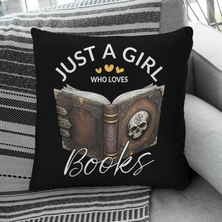 Just A Girl Who Loves Books Witchcraft Spell Book Halloween Pillowcase