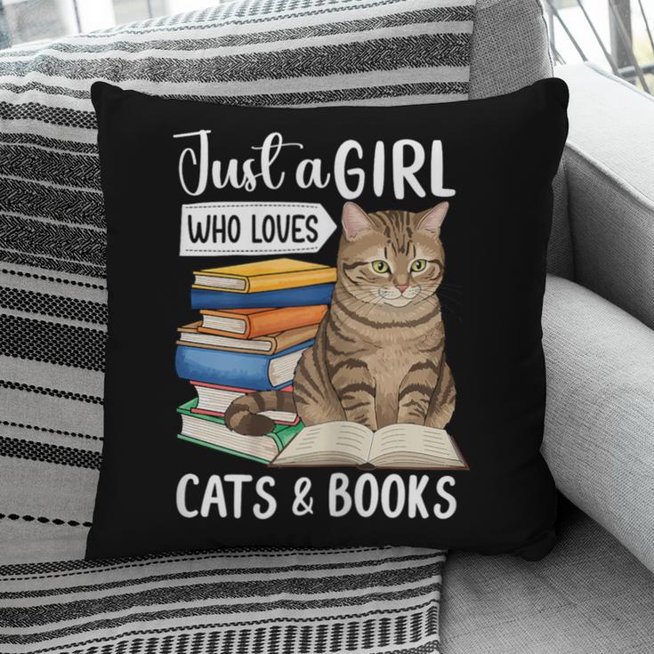 Just a Girl Who Loves Cats And Books Pillowcase