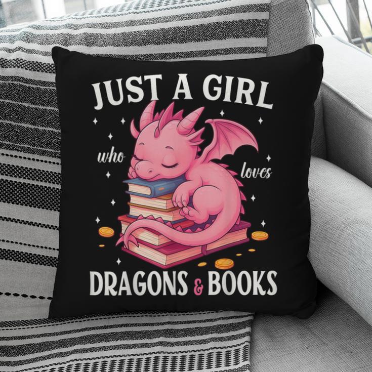 Just A Girl Who Loves Dragons And Books Dragon Reading Lover Pillowcase