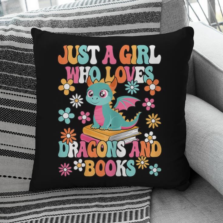 Just A Girl Who Loves Dragons And Books Reading Bookworm Pillowcase
