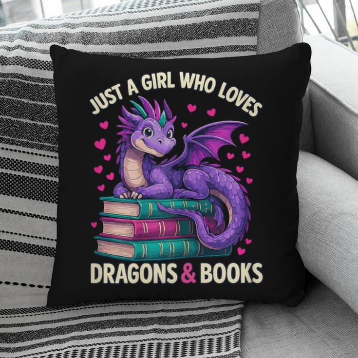 Just a Girl Who Loves Dragons And Books Reading Pillowcase