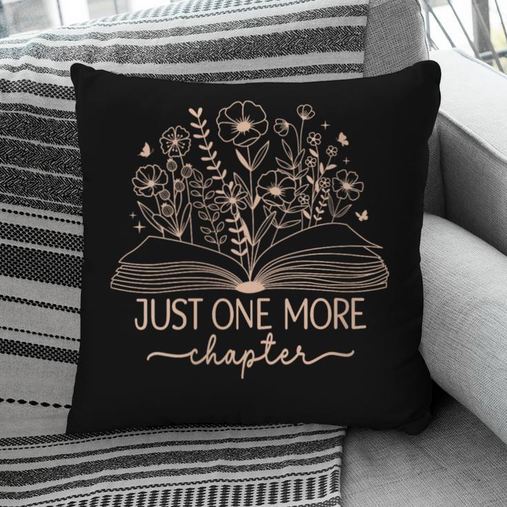 Just One More Chapter Bookish Book Reading Teal Beige Pillowcase