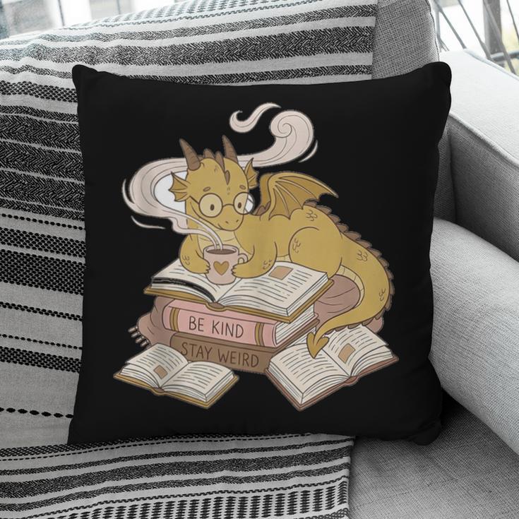 Be Kind Stay Weird Read Books Cute Dragon Pillowcase