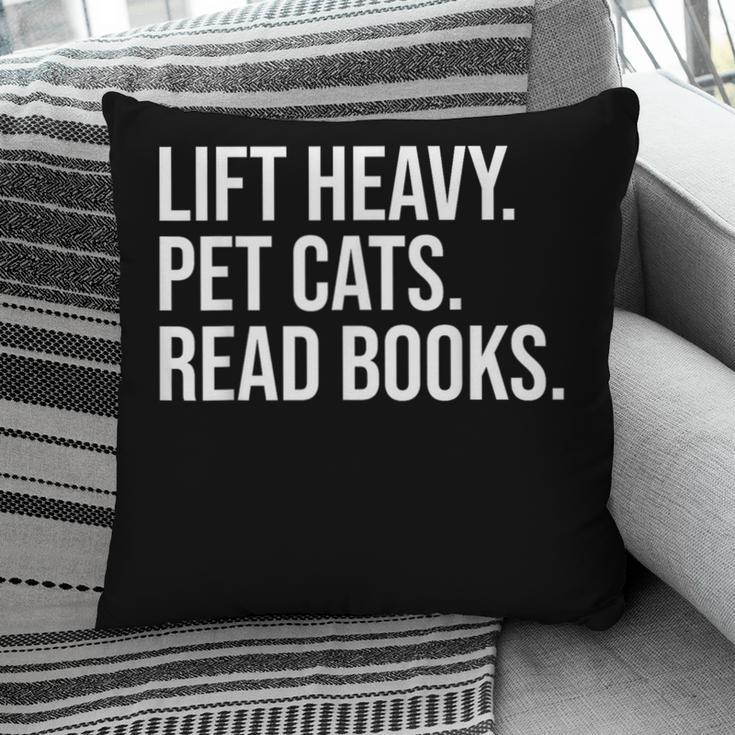 Lift Heavy Pet Cats Read Books Gym Workout Weight Lifter Pillowcase