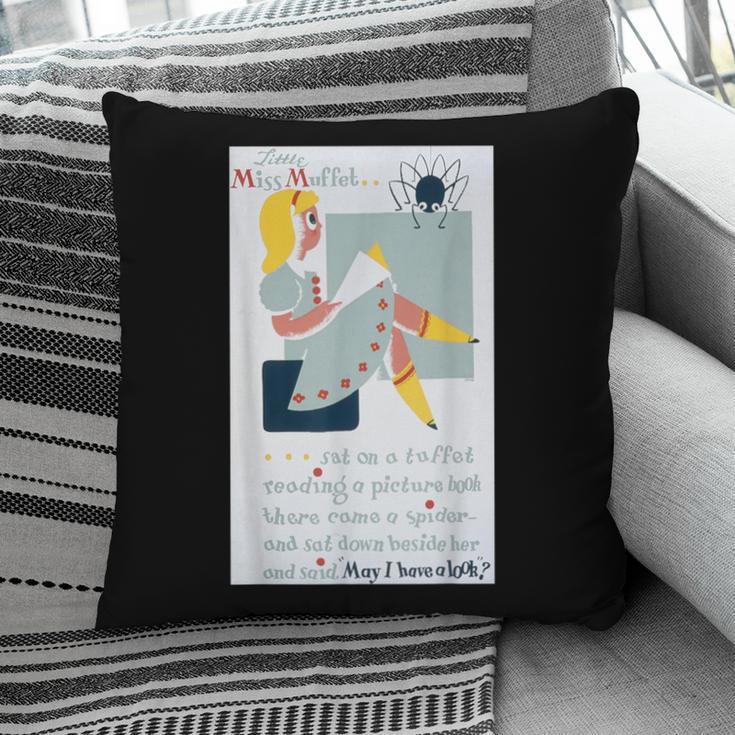 Little Miss Muffet Reading a Picture Book Pillowcase