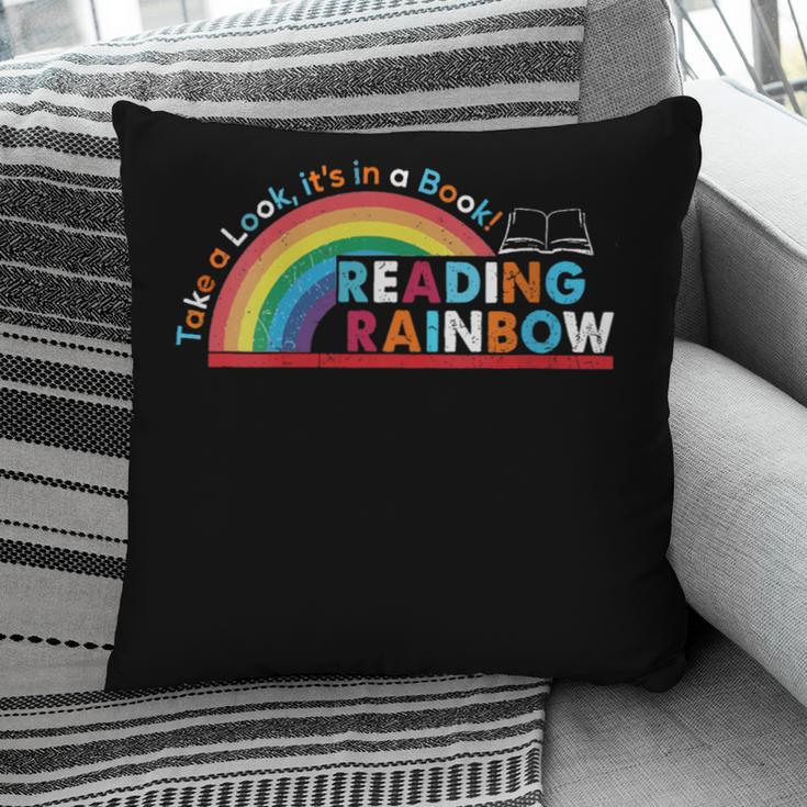 Take A Look A Book Vintage Reading Librarian Rainbow Pillowcase